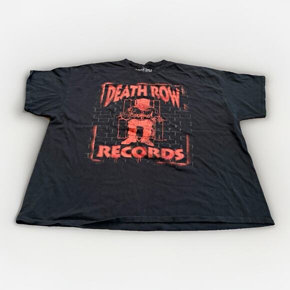 Death Row Records Other - Death Row Records Mens Black Graphic Print Short Sleeve T-Shirt Size 4X
